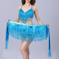 thumbnail image 5 of Sexlip Womens Belly Dance Costume Top And Skirt Set Sequin Design Sparkly Fabric Relaxed Silhouette for Themed Events Blue Free Size, 5 of 8