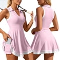 thumbnail image 7 of MDUKONU Cute Golf Tennis Dress Workout Athletic Dresses for Women with Shorts Pockets 2 Piece Sets Outfits Summer Clothes Size: L Pink, 7 of 7