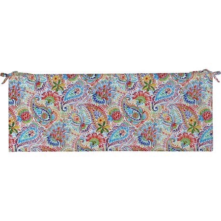 Indoor Outdoor 2" Foam Bench Cushion With Ties, (38" X 18" X 2") Choose Color (Gilford Thin Line Paisley)