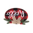 thumbnail image 5 of Hello Sign For Front Door Check Plaid Linen Round Front Door Wreaths For Christmas Decoration, 5 of 5