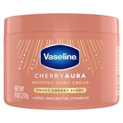Vaseline Body Cream For Dull, Dehydrated Skin, Cherry Aura 72HR Moisture And A Sweet Cherry Scent ,8 oz