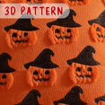 thumbnail image 4 of Halloween Pumpkin Plush Throw Pillow Covers Set of 2 – 18x18 Inch Soft Fuzzy Orange Decorative Cushion Cases with 3D Witch Hat & Bat Jack-O'-Lantern Patterns for Autumn Couch Sofa Bed Halloween Decor, 4 of 7