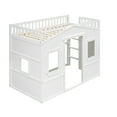 thumbnail image 4 of imerelez Twin Size House Loft Bed With Ladder-White, 4 of 9