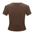 thumbnail image 5 of Womens Summer Tops Womens Polyester Blend Shirts Slim Pack Women Ling Sleeve Shirt Short Summer Shirt Women's Tee Women Long Sleeve Compression V Neck Long T Shirts Pack on Clearance Coffee XL, 5 of 5