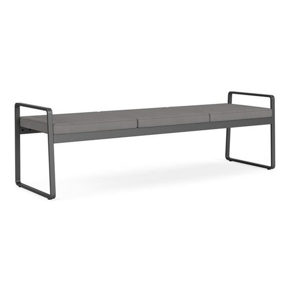 Banc 3 Places pour Réception et Salle d'Attente Gansett / Acier Charbon / Gris Pâle