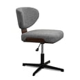 thumbnail image 1 of Fohfurniture Silla de Escritorio Giratoria sin Brazos, Asiento Ancho Tapizada en Tela Acolchada, Ajustable Base de Cruz sin Ruedas, Silla de tocador Madera y Tela Ideal para Dormitorios y Estudio, 1 of 8