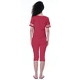thumbnail image 2 of Moomaya Ensemble de Nuit Simple pour Femmes avec Capri en Coton 2 Pcs Chemises de Nuit-3yd, 2 of 6