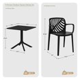 thumbnail image 6 of WestinTrends Playa 5-Piece Outdoor Resin Square Patio Dining Table Set with Modern Stackable Patio Dining Chairs, Yellow, 6 of 15
