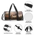 thumbnail image 6 of Fotbe Three Horses Oil Painting Pattern Foldable Sports Gym Bag with Wet Dry Pocket, Ultralight Travel Bag, Large Capacity Duffel Bag, Splash Proof Carry on Bag, Overnight Bag, Weekender Bag, 6 of 8