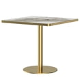 thumbnail image 3 of Outdoor Dining Table Square Modern Dinning Table 31.5 inches Bistro Table Tulip Table with Faux Marble top,Easy Assemble,Sturdy Metal Frame Diameter,Outdoor Coffee Table, 3 of 7