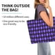 thumbnail image 2 of Balery purple argyle Bolsa Tote Estilo Estético con Cremalleras, Bolsa de Hombro, Bolsa de Compras Grande y Plegable, 2 of 8