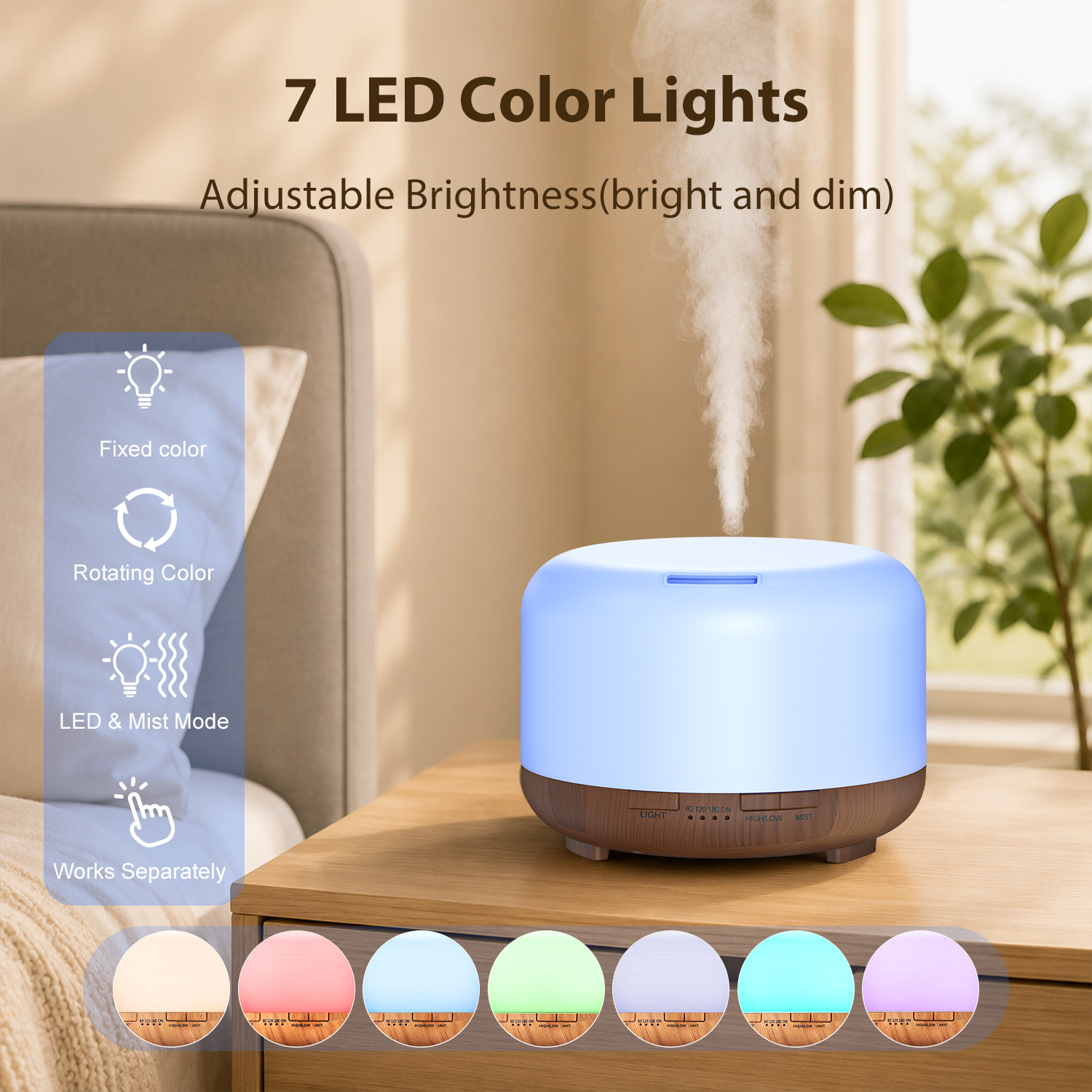 Fimilo Essential Oil Diffuser, 500ml, With 6 Essential Oils photo 5