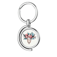thumbnail image 1 of sheep b rose illustration animal Rotating Keychain Metal Keyring Holder, 1 of 2