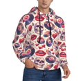 thumbnail image 2 of Wukai record rock Skull lips Print Men Hoodies Fleece Sweatshirts Long Sleeve Sweaters Pullover Fall Outfits Winter Clothes-3X-Large, 2 of 7