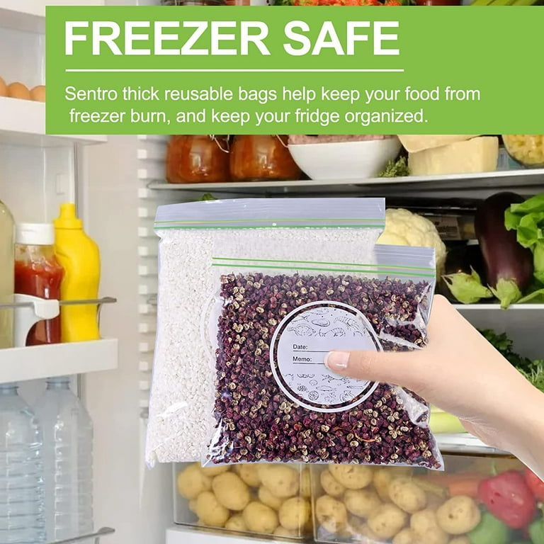 Homgreen 45 Pack Reusable Food Storage Bags - BPA Free Reusable