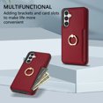 thumbnail image 2 of Nalacover for Samsung A14 5G Wallet with Card Holder Slot, 360?Rotation Ring Holder Kickstand Cover for Men Women Protective Premium PU Leather Shockproof Cover for Samsung Galaxy A14 5G, Red, 2 of 9