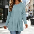 thumbnail image 3 of ZGRBOU Long Sleeve Tunic Tops for Women Crewneck Ribbed Knit Sweater Fall Casual Loose Fit Pullover Shirts with Pockets, 3 of 5