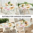thumbnail image 7 of Fitted Tablecloth Round Bloom and Blossom Botanical Artwork, Waterproof Scratch Resistant Table Cover for Garden Patio Dining, 7 of 7