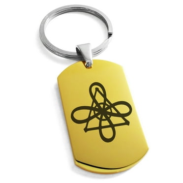Stainless Steel Reiki Gnosa Connection Engraved Dog Tag Keychain Keyring
