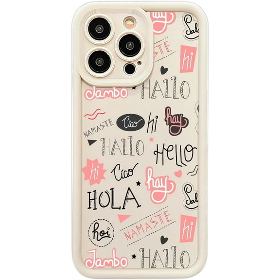 Funny Graffiti Letter Love Heart Star Soft Phone Case Compatible with iPhone Case (White,iPhone 11 Pro Max)