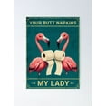 thumbnail image 2 of AatoeaX Flamingo Toilet Paper Your Butt Napkins My Lady PosterAesthetic Home Decor – Perfect for Gallery Walls or Gifts, 12"x18"or18"x12",Gallery Wood Frame, 2 of 4