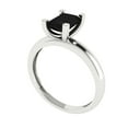 thumbnail image 2 of 1 ct Emerald Cut Natural Onyx Solitaire 18K White Gold Womens Engagement Ring, 2 of 5