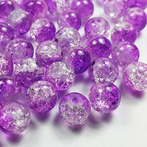 Clear Crackle Glass Beads 8mm 24 Beads