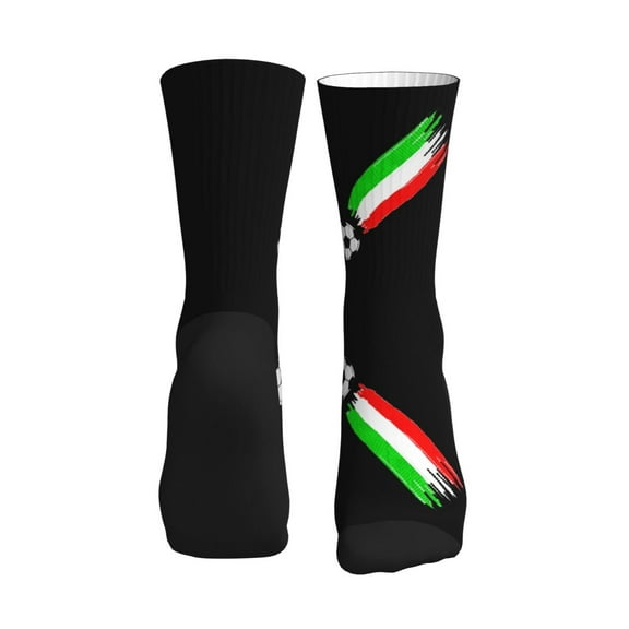 Mens Womens Italian Flag And Football Hiker Cushion Crew Socks