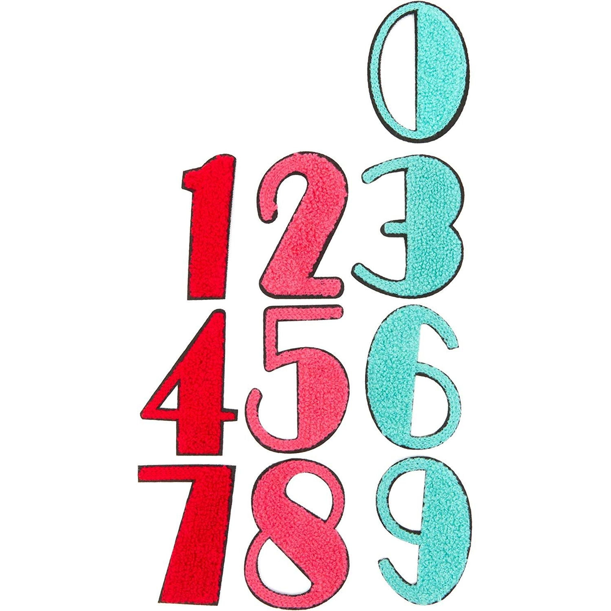 Number Iron On Patches 0 To 9 (10 Count), 3 inches