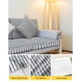 thumbnail image 4 of Navy Blue Striped Couch Cushion Covers Stretch, Washable Sofa Seat Covers Individual Seat Cushion Sofa Slipcovers Navy Blue White Stripes Farmhouse Couch Cover Furniture Protector S-2PCS, 4 of 7