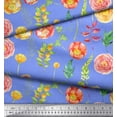 thumbnail image 3 of Soimoi Silk Fabric Leaves & Begonia Floral Decor Fabric Printed Yard 42 Inch Wide, 3 of 3