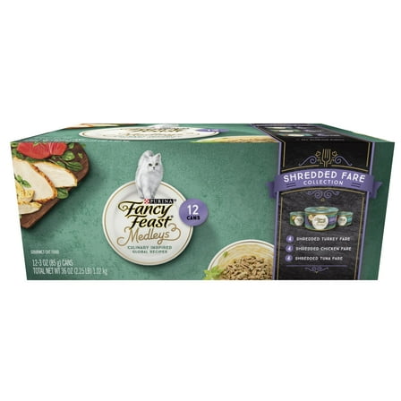 Purina Fancy Feast Medleys Kitten Food, Wet Cat Food, Shredded Fare Collection, 3 oz Cans (12 Pack)