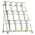 thumbnail image 4 of 3 Tier Metal Flower Display Stand with 12 Buckets and Wheels, Ideal for Flower Shops, Weddings & Home Decor, 4 of 8