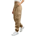 thumbnail image 3 of Noric Women Elastic Waist Cargo Jogger Pants High Rise Lightweight Outdoor Pants for Hiking Daily Street Walking Travel, 3 of 9