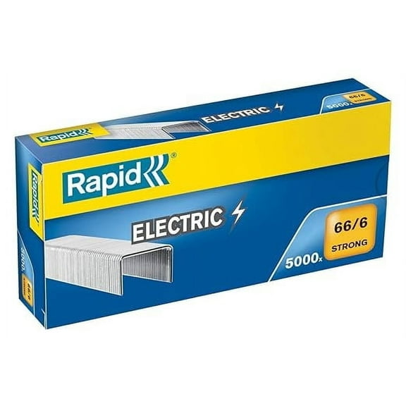 Rapid 66/6mm Strong Staples, for Stapling up to 20 Sheets, Use with Electric Staplers, Galvanised Wire, Box of 5000, 24867800