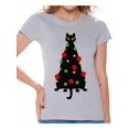 thumbnail image 1 of Awkward Styles Ugly Xmas Shirts for Women Christmas Cat T-Shirt, 1 of 4