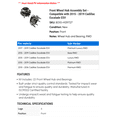 thumbnail image 2 of Front Wheel Hub Assembly Set - Compatible with 2015 - 2019 Cadillac Escalade ESV 2016 2017 2018, 2 of 2