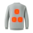 thumbnail image 4 of Heated Hoodie for Men, Electric Heating Sweatshirt with Lining with No Hood Color: Grey Size: XL, 4 of 9