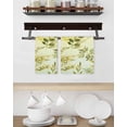 thumbnail image 3 of Sage Green Leaves Kitchen Dish Towels for Drying Dishes Set of 3, Summer Botanical Farmhouse Watercolor Leaf Waffle Weave Microfiber Hand Tea Bathroom Towels Quick Dry & Absorbent Towel 15.7x23.6, 3 of 7