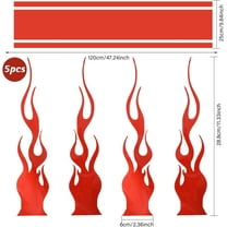 5Pcs Flame Car Sticker Graphics Car Body Side Sticker 47inch Flame Racing Sports Decal for Car Truck Motorcycle Bike Skateboard Laptop Decoration Red