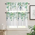 thumbnail image 1 of Botanical Prints Kitchen Curtains Valances for Windows, Plants Branch Short Curtains & Drapes, 3 PCS Blackout Curtains Rod Pocket Kitchen Curtains and Valances Set Tier Curtains for Bathroom, 1 of 5