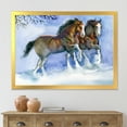 thumbnail image 3 of Designart 'Horses Running In Winter On Blue' Farmhouse Framed Art Print, 3 of 4