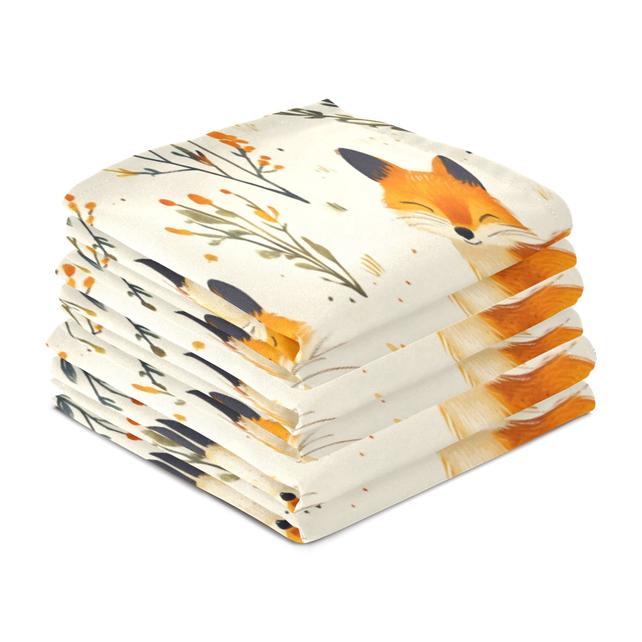 Kitchen Towel 28x18 Inches x6，Plate Towel, Decorative Towel, Napkin, Tea Towel Tea Towels For Kitchen Dish Cloths & Dish Towels Cute Fox