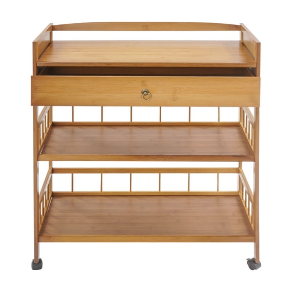 3 Tier with Drawer, 4 Casters with Brakes, Serving Cart, Kitchen Cart, Utility Cart, for Kitchen Living Room Bathroom Storage