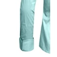 thumbnail image 6 of J. METHOD Women's Button Down Shirt Long Sleeve Roll Up Stretch Collar Office Work Formal Casual Basic Blouse Top NEWT04 Baby Blue XL, 6 of 6