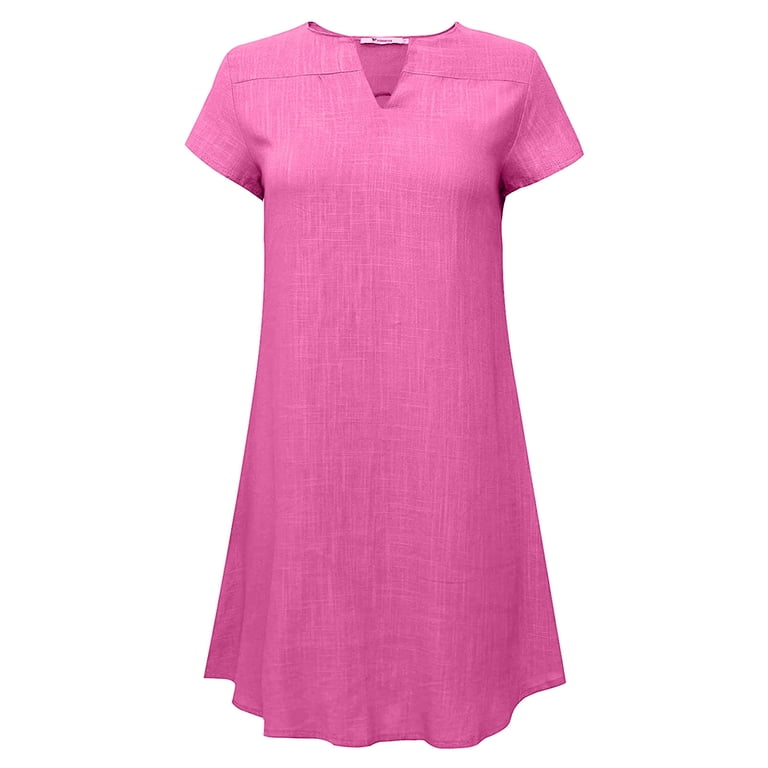 Grace Dresses for Women,Fashion Women'S Summer Solid Color Loose Cotton  Linen Short-Sleeved Dress,Women'S Elegant Short Sleeve Casual Work Dresses.  - Walmart.com