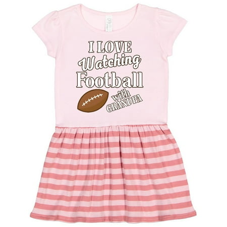 

Inktastic I Love Watching Football With Grandpa Gift Toddler Girl Dress