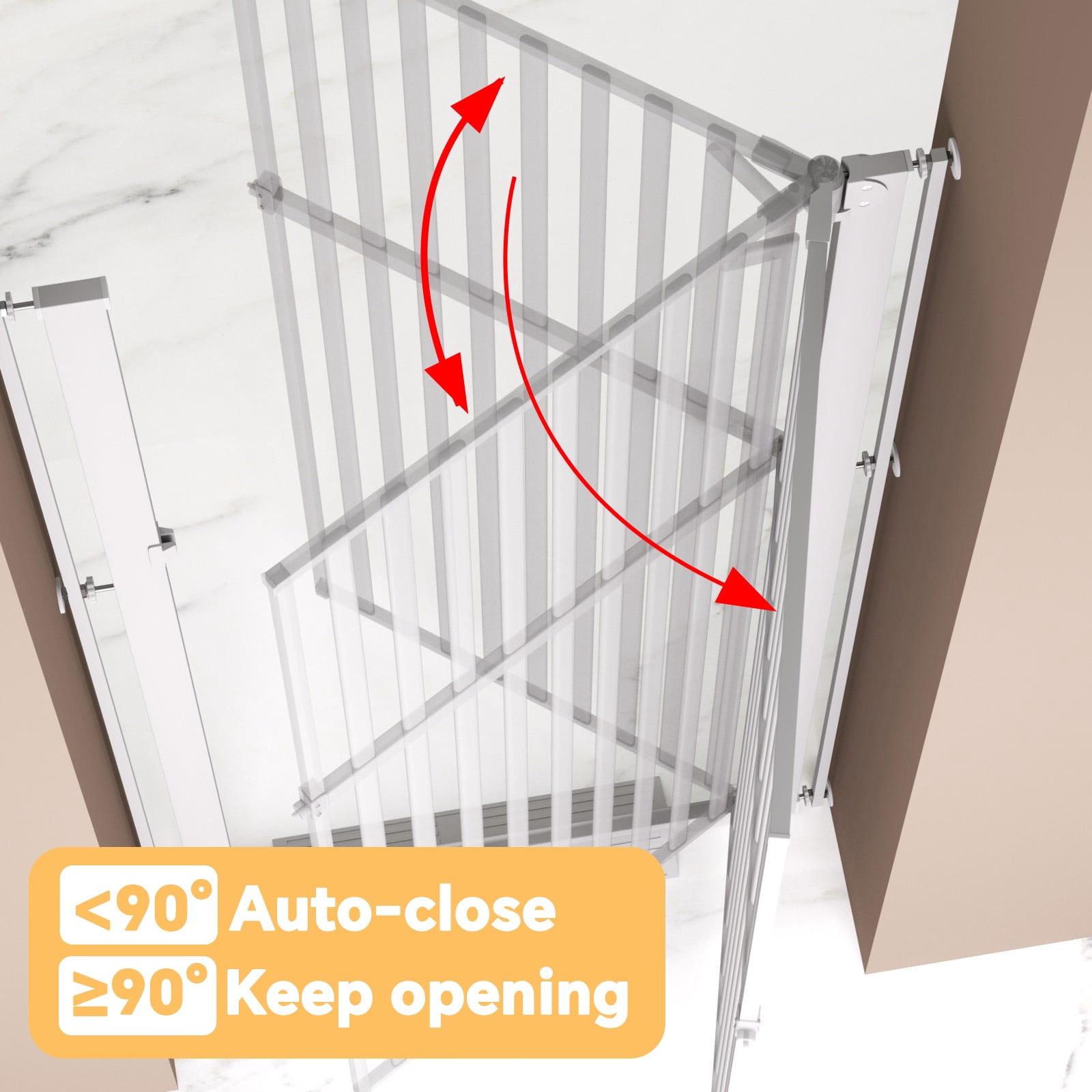 YUFU 63" Extra Tall Pet Door for Door Way, 30"-33"/30"-37" Adjustable Wide One-Handed Operation Tall Pet Gate for Dogs Cats, 30"-33" White