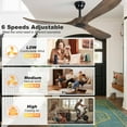 thumbnail image 3 of Tower Fan 72" Large Size Solid Wood Ceiling Fan without Lights with Remote Control and Wall Switch, Indoor Outdoor Ceiling Fan no Light for Patio,Indoor,Living Room,Bedroom,Farmhouse--Deep Brown,Box, 3 of 6