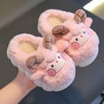 thumbnail image 3 of WZEIIOT Toddler Kids Girls Slippers Winter Warm Cute Sheep Printed Fasion Shoes Cozy Indoor Casual Soft Fuzzy Home Footwears Us Size:8, 3 of 3
